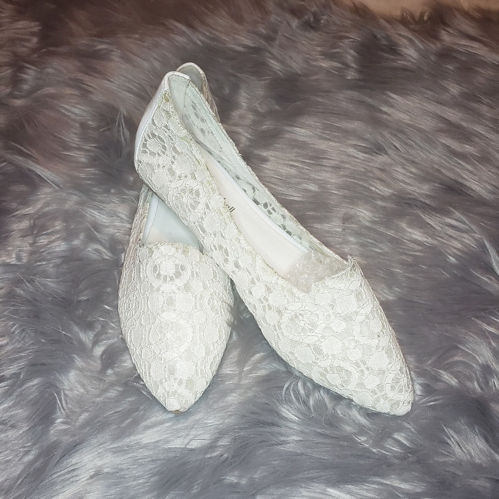 Jeffrey Campbell White Lace Flats